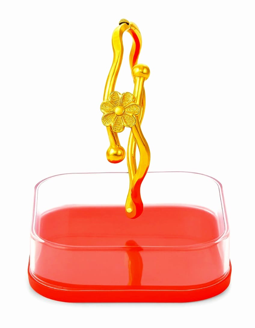 Gold Plated Noa Bangles for Women & Girls | Traditional Yellow Color Kada | 2.6 Size Ethnic Jewelry Set for Weddings & Festive Wear