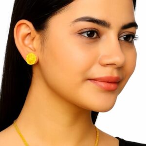 Gold Plated Butterfly Choker Necklace Set with Floral Earrings for Women – Traditional & Party Wear Jewellery