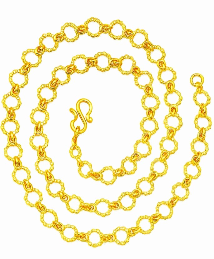 Traditional Gold-Gold Plated Chain Necklace, Oval Link Chain, Fashion Jewellery for Women
