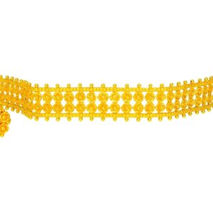 Traditional Gold Plated Choker Necklace Set with Earrings – Floral Design for Women