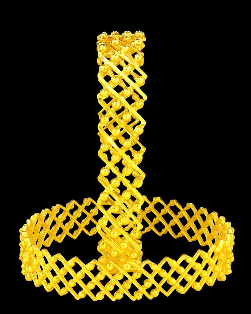 Gold Plated 1 Pair Bangles & Bracelets for Women & Girls | Traditional Chur Set | Ethnic Indian Jewelry for Weddings, Festivals & Daily Wear - Image 2