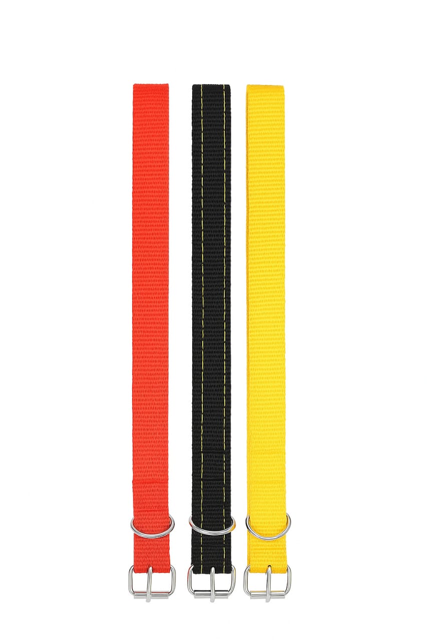 Tricolour Adjustable Dog Collar Pack of 3 for Small & Medium Dogs & Cats – Soft & Durable 20" Neck Belt in Red, Yellow & Black – Stylish Everyday Pet Accessory - Image 2